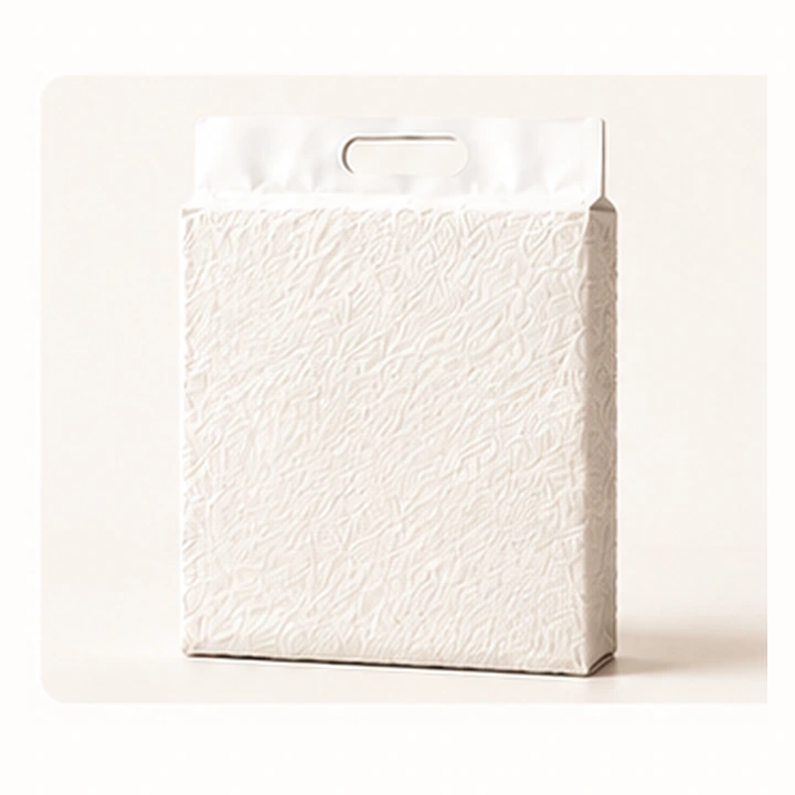 Cream single-layer vacuum bag with handle